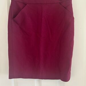 NWT JCrew Burgundy Cotton Pencil Skirt